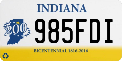 IN license plate 985FDI