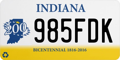 IN license plate 985FDK
