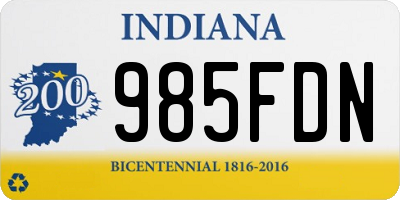 IN license plate 985FDN