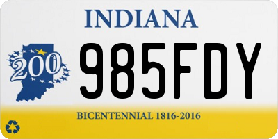 IN license plate 985FDY