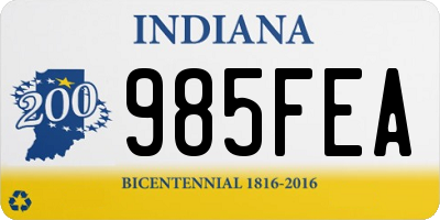 IN license plate 985FEA