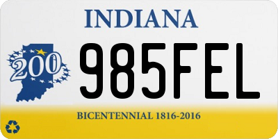 IN license plate 985FEL