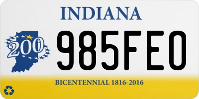 IN license plate 985FEO