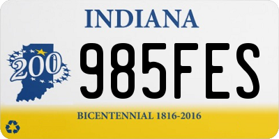 IN license plate 985FES