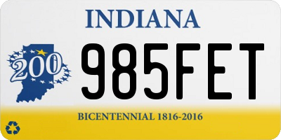 IN license plate 985FET