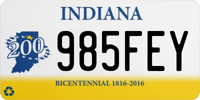 IN license plate 985FEY