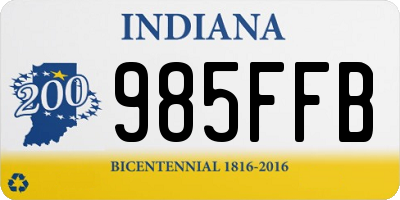 IN license plate 985FFB