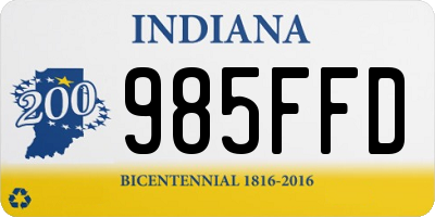 IN license plate 985FFD