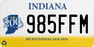 IN license plate 985FFM