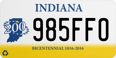 IN license plate 985FFO