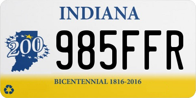 IN license plate 985FFR