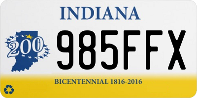 IN license plate 985FFX