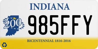 IN license plate 985FFY