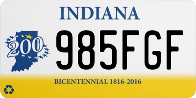 IN license plate 985FGF