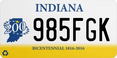 IN license plate 985FGK