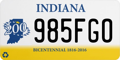 IN license plate 985FGO