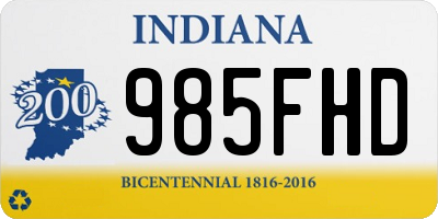 IN license plate 985FHD