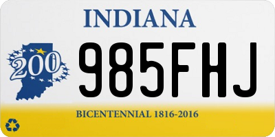 IN license plate 985FHJ