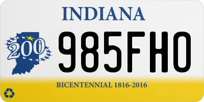 IN license plate 985FHO