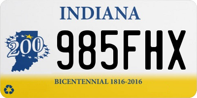 IN license plate 985FHX