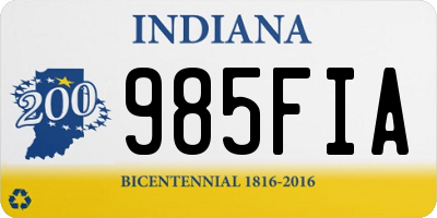 IN license plate 985FIA