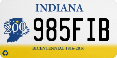 IN license plate 985FIB