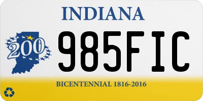 IN license plate 985FIC