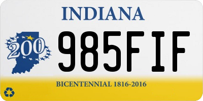 IN license plate 985FIF