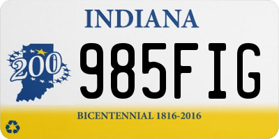 IN license plate 985FIG