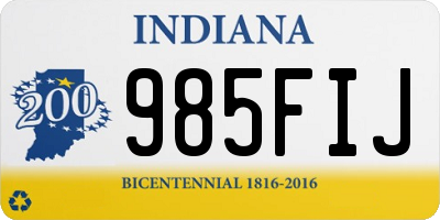 IN license plate 985FIJ