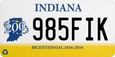 IN license plate 985FIK