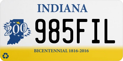 IN license plate 985FIL