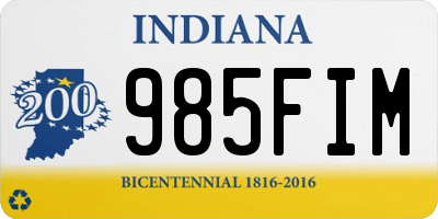 IN license plate 985FIM