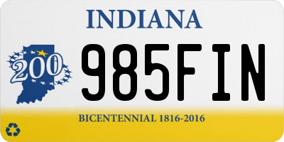 IN license plate 985FIN