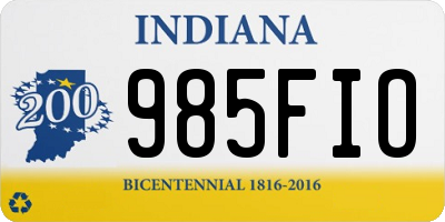 IN license plate 985FIO