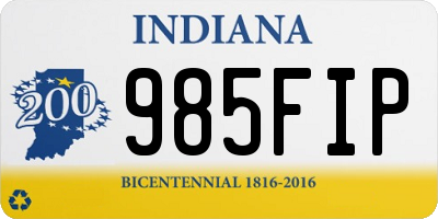 IN license plate 985FIP