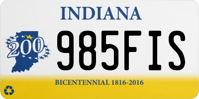 IN license plate 985FIS