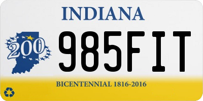 IN license plate 985FIT