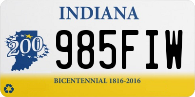IN license plate 985FIW