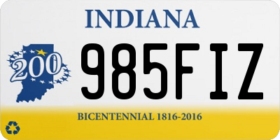 IN license plate 985FIZ