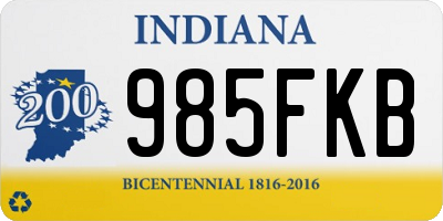 IN license plate 985FKB