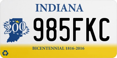 IN license plate 985FKC