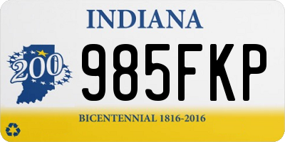 IN license plate 985FKP