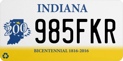 IN license plate 985FKR