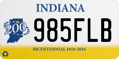 IN license plate 985FLB