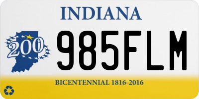 IN license plate 985FLM