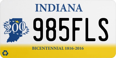 IN license plate 985FLS