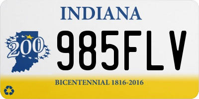 IN license plate 985FLV