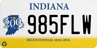 IN license plate 985FLW