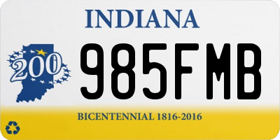 IN license plate 985FMB